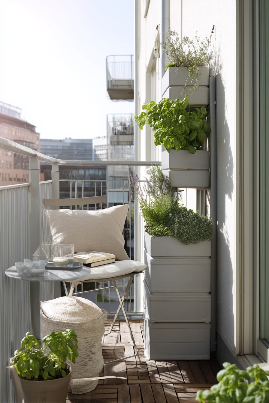 Renter-Friendly Balcony Tiered Planter Setup