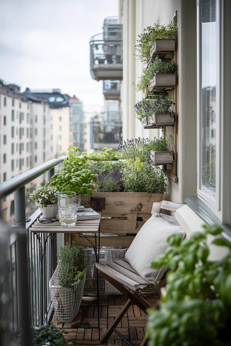 Renter-Friendly Balcony Tiered Planter Setup
