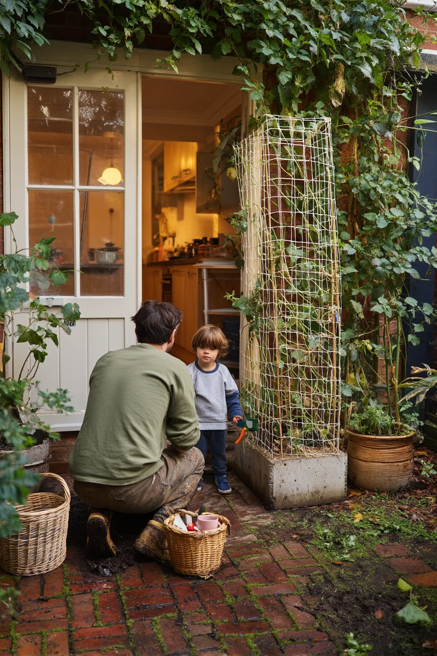DIY Tomato Cage Upgrade in a Kitchen Yard