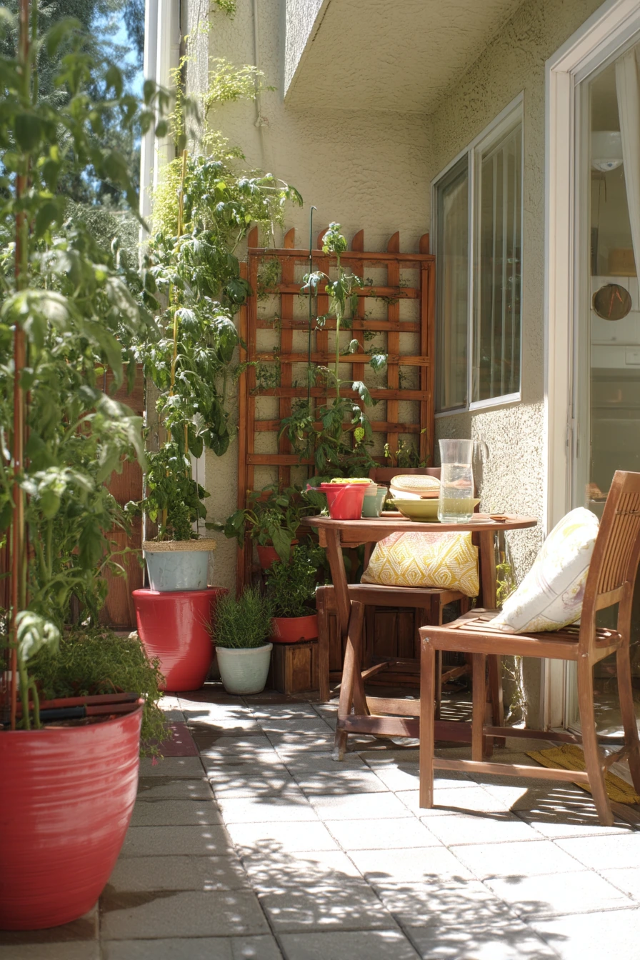 Patio Pot Trellis for a Small Family