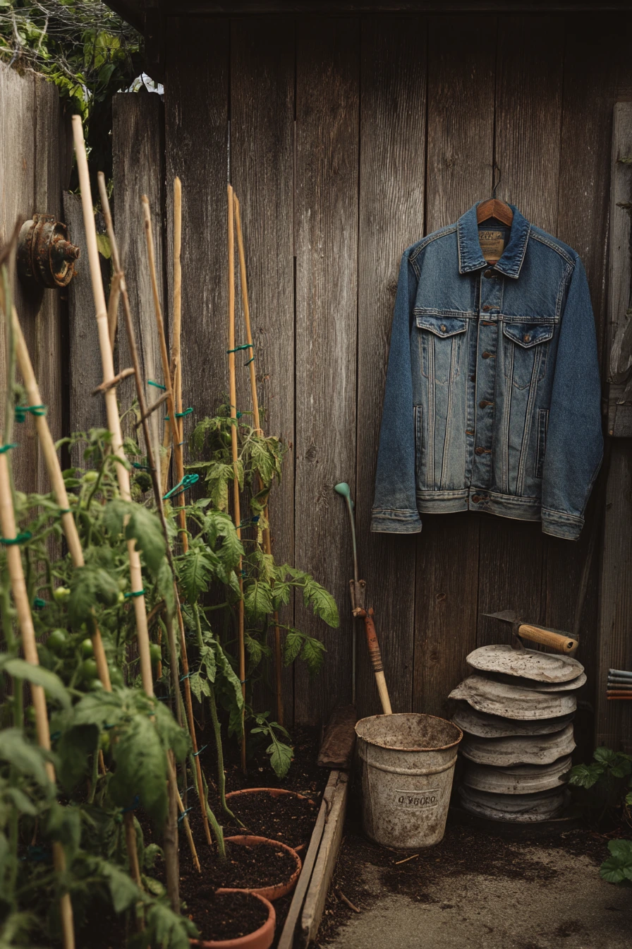 Budget Stake Trellis Beside a Shed