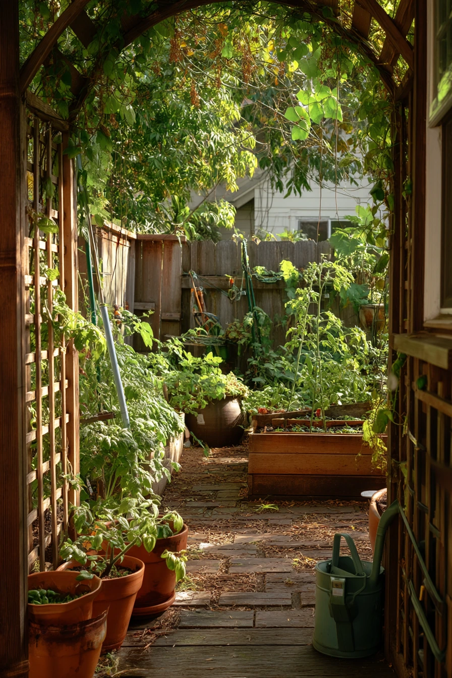 Small Backyard Cattle Panel Trellis