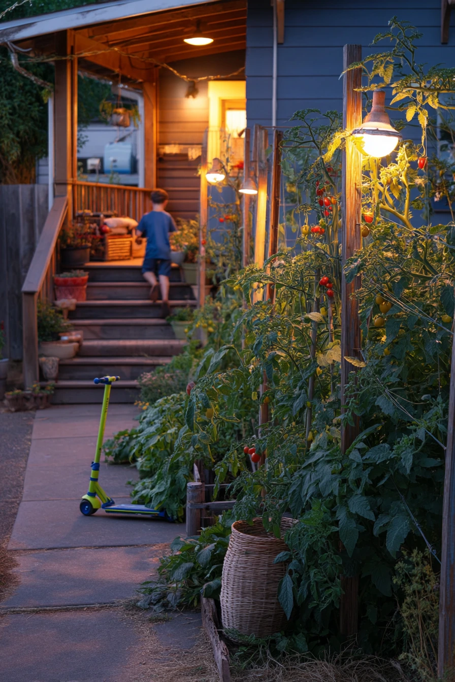 Kitchen Garden Trellis with Evening Check-In