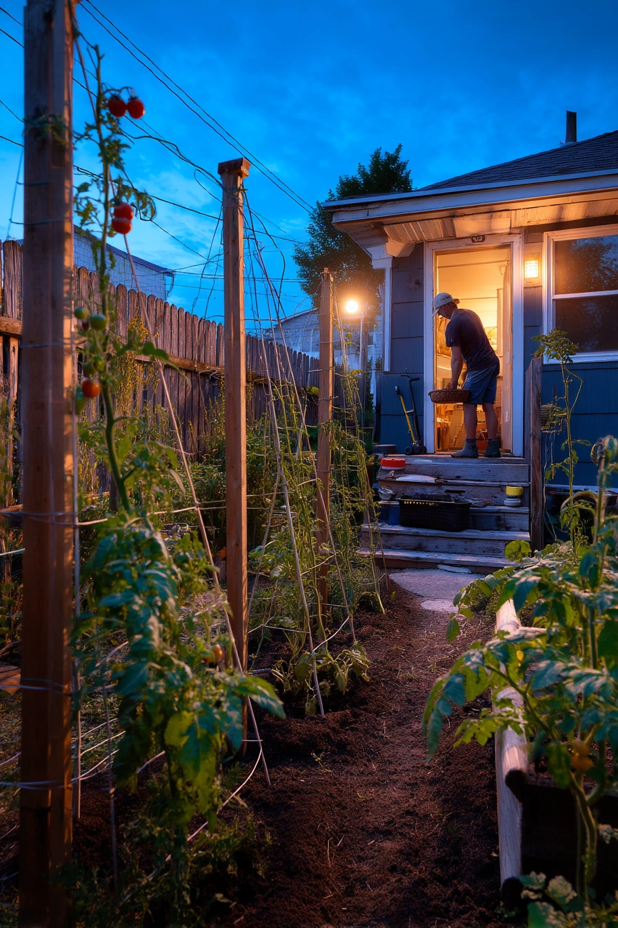 Kitchen Garden Trellis with Evening Check-In