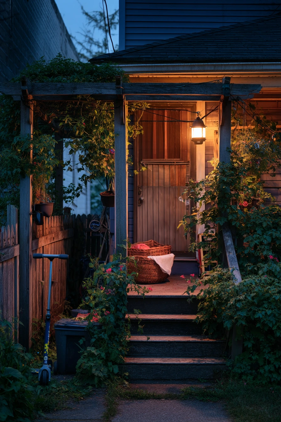 Kitchen Garden Trellis with Evening Check-In