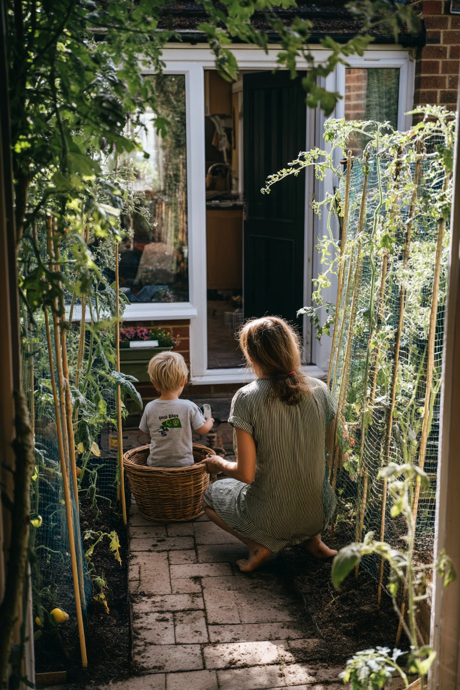 DIY Tomato Cage Upgrade in a Kitchen Yard