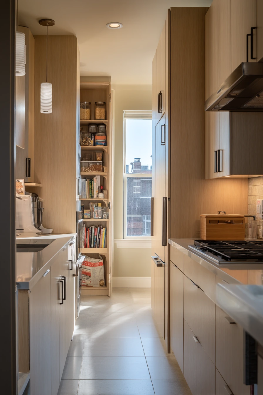 Narrow Kitchen, Smart Storage