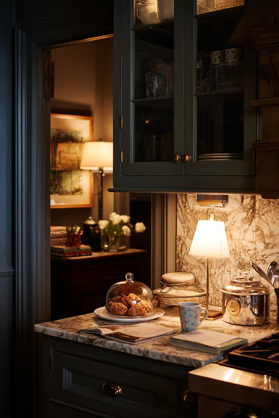 Evening Townhouse Kitchen with Ambient Glow