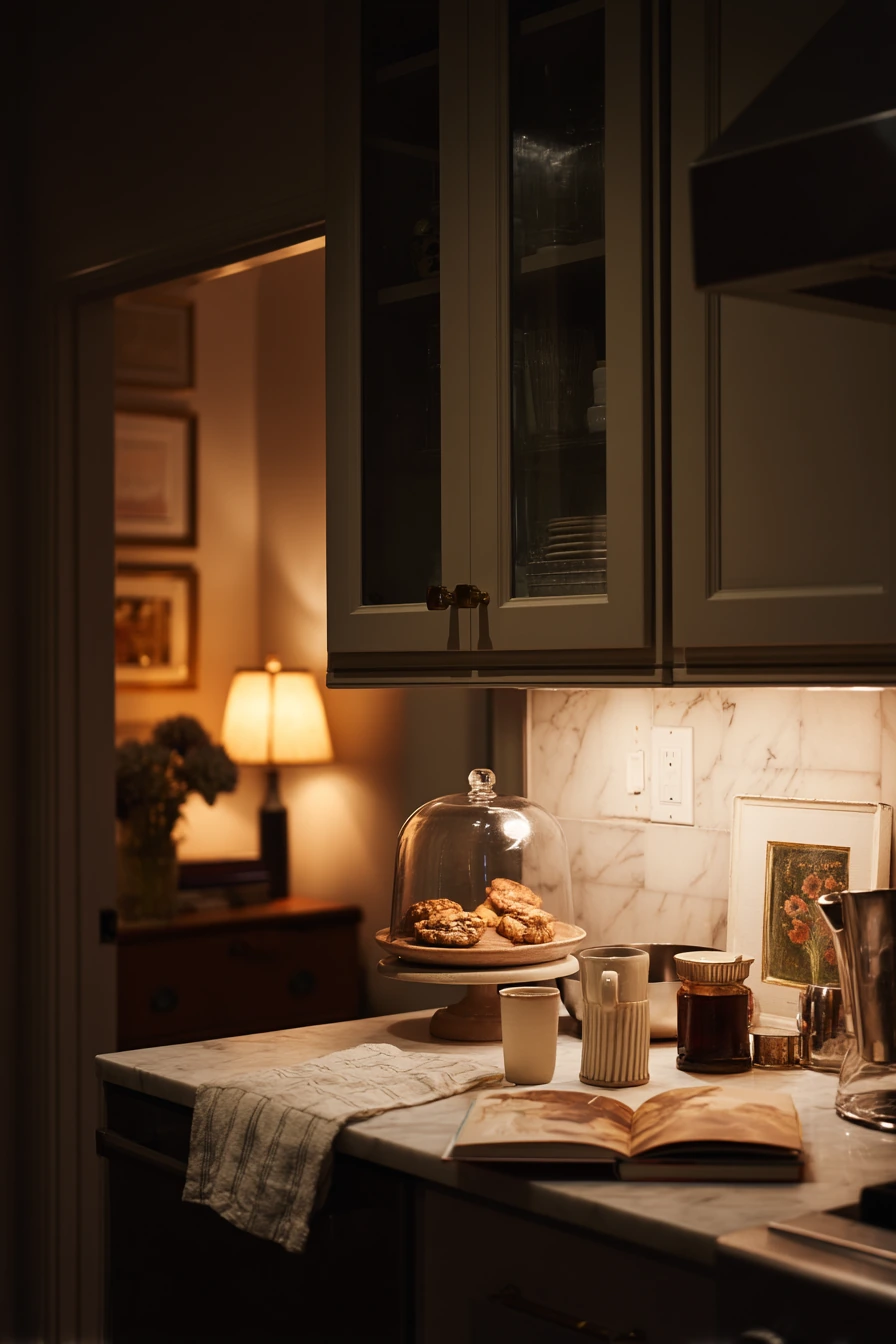 Evening Townhouse Kitchen with Ambient Glow
