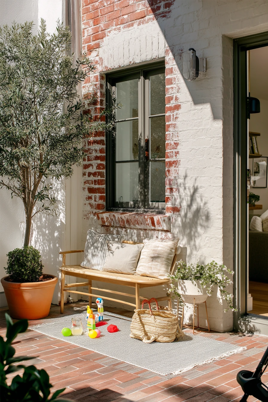 Narrow Patio Lounge for a Young Family