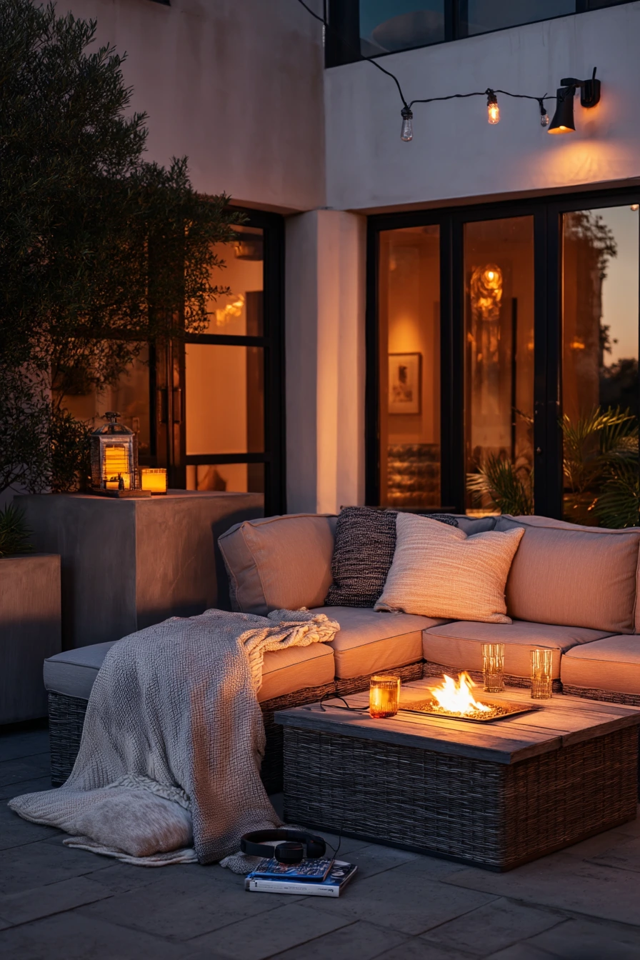 Evening Patio with String Lights