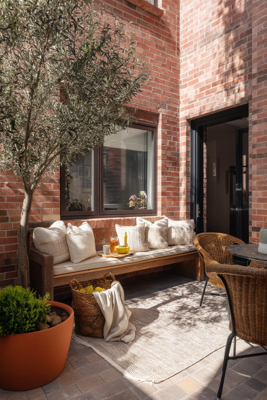 Narrow Patio Lounge for a Young Family