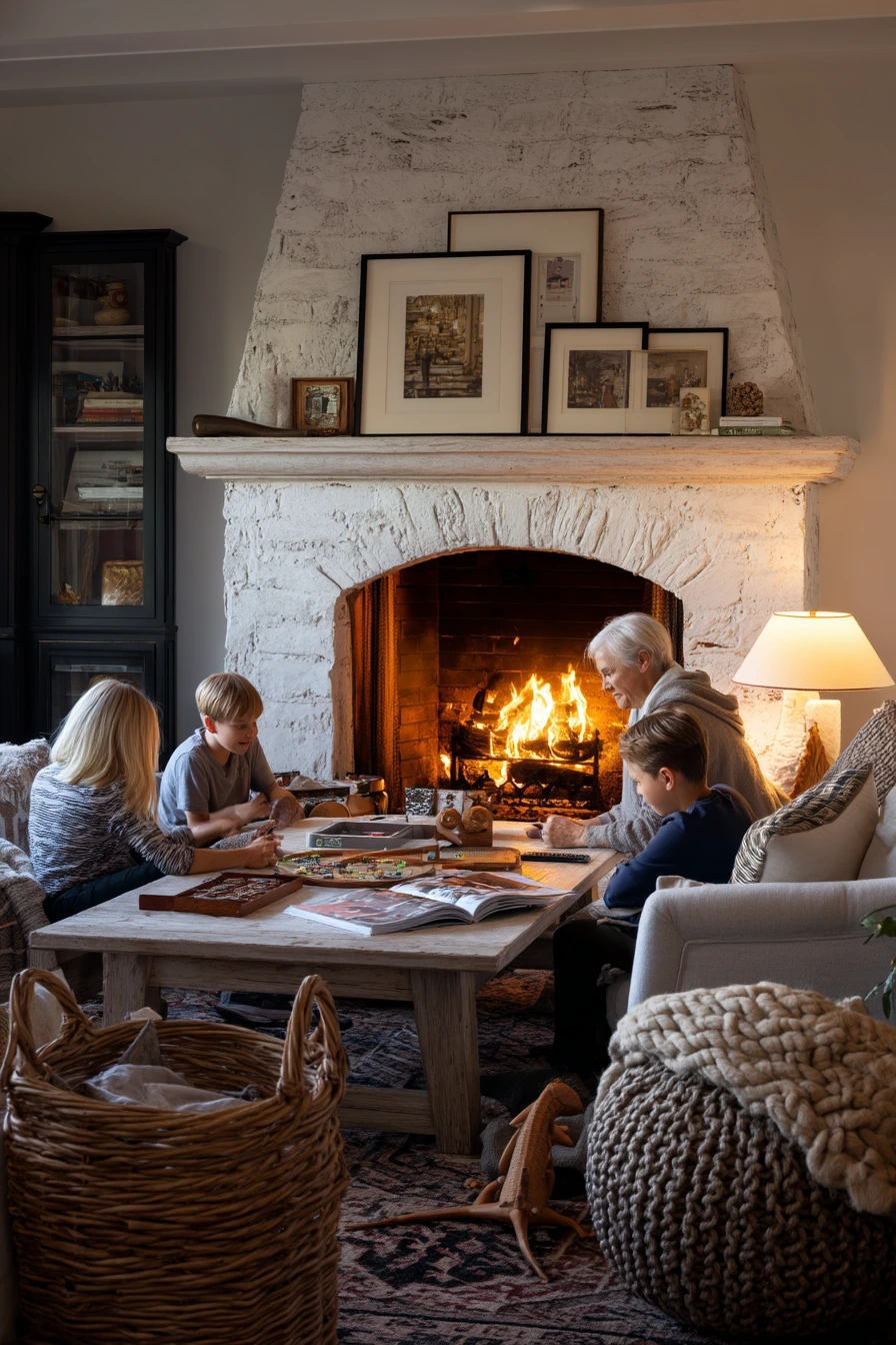 Family Gathering by the Hearth