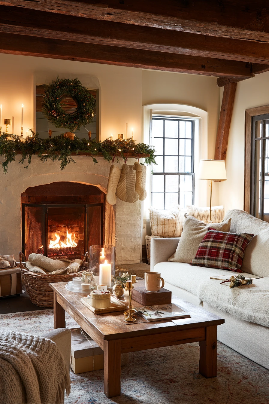 Holiday Mantel in a Real Home