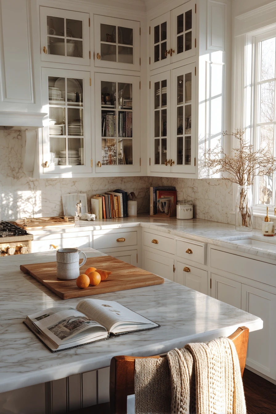 Classic White Kitchen at Golden Hour