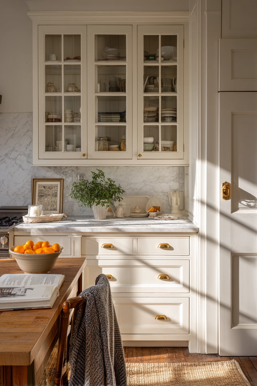 Classic White Kitchen at Golden Hour