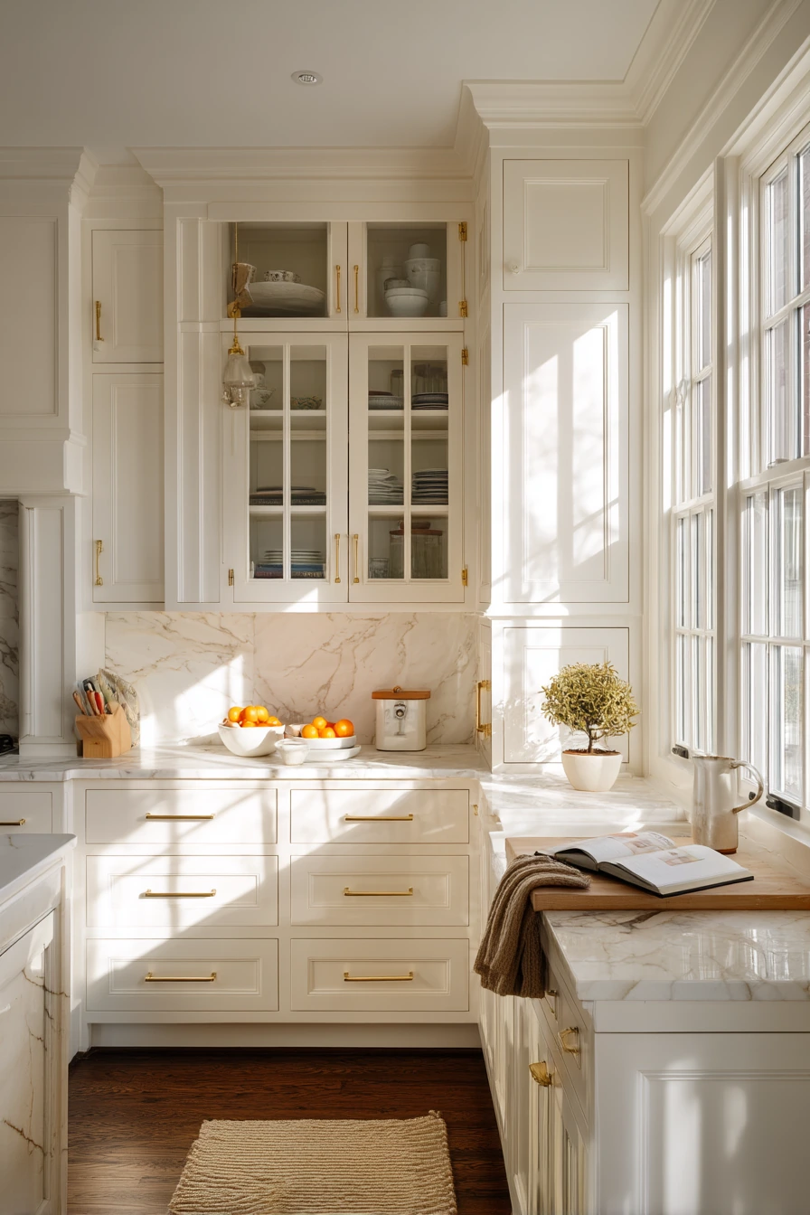 Classic White Kitchen at Golden Hour