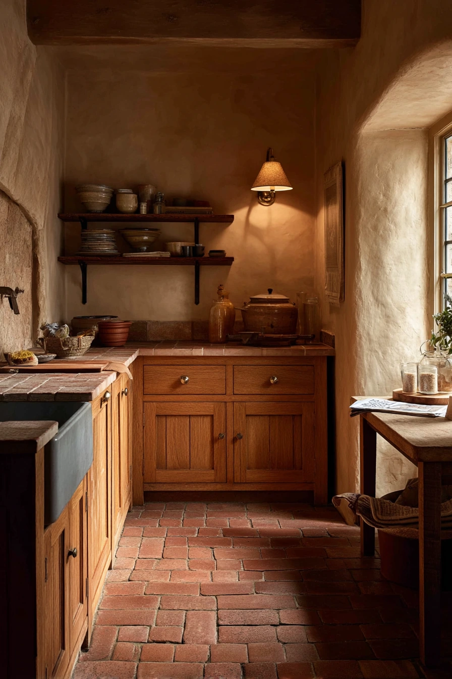 Rustic Traditional Kitchen with Pet Life