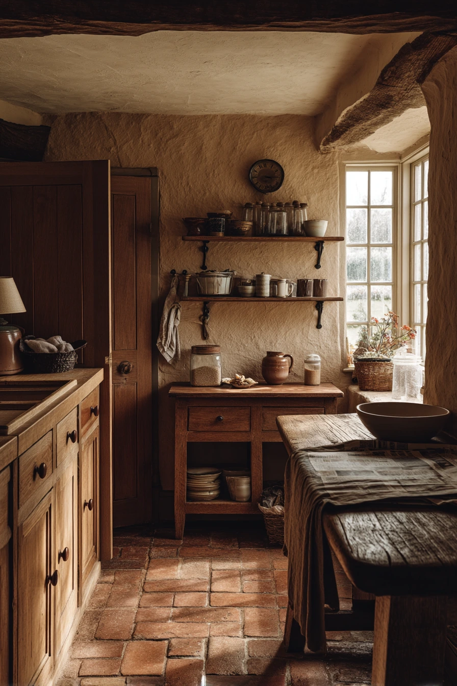 Rustic Traditional Kitchen with Pet Life