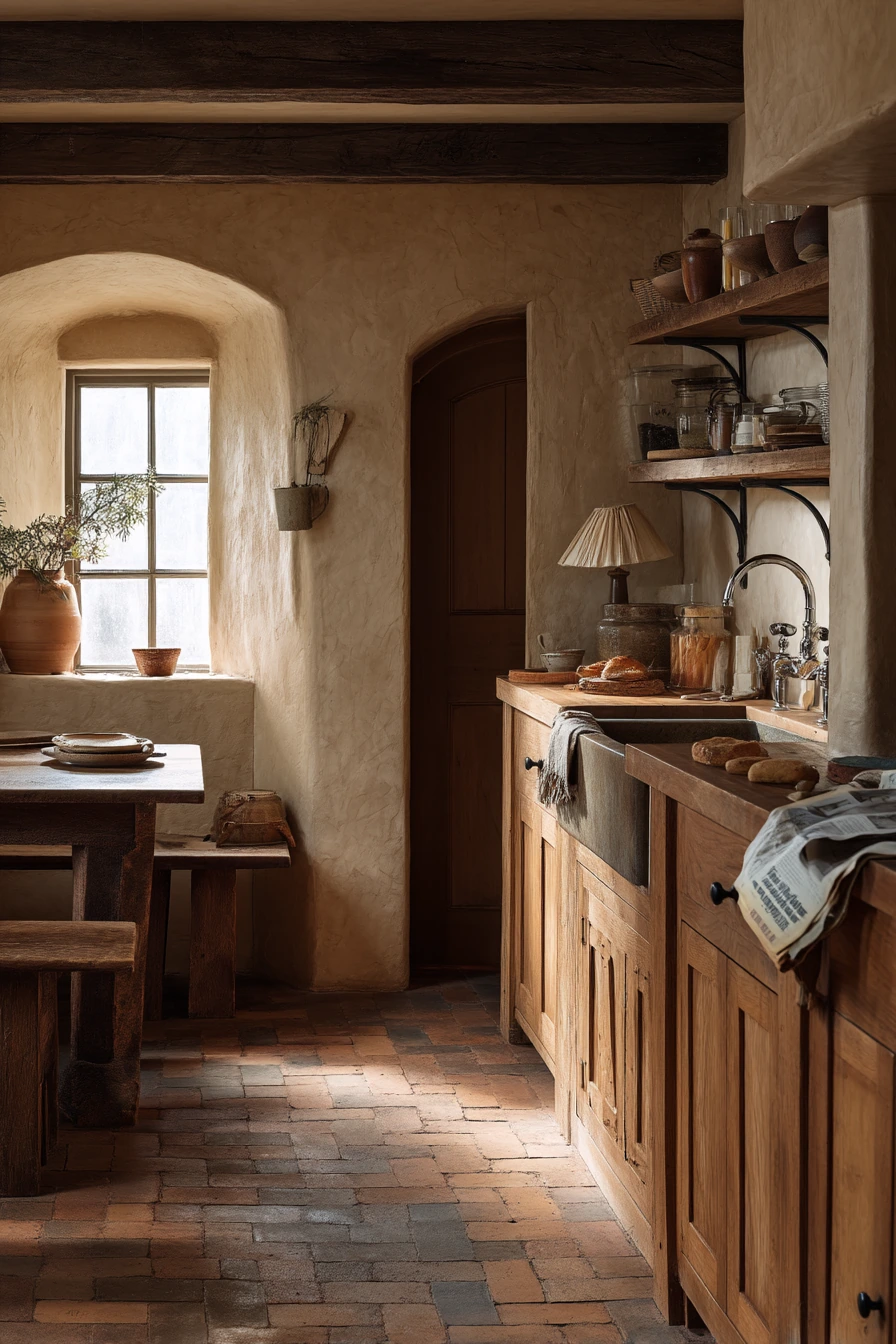 Rustic Traditional Kitchen with Pet Life