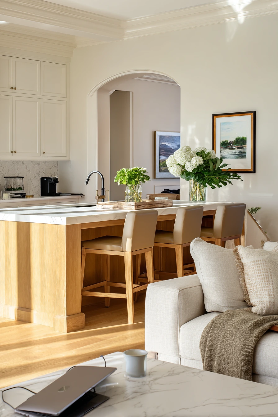 Open Kitchen and Living Room Blend