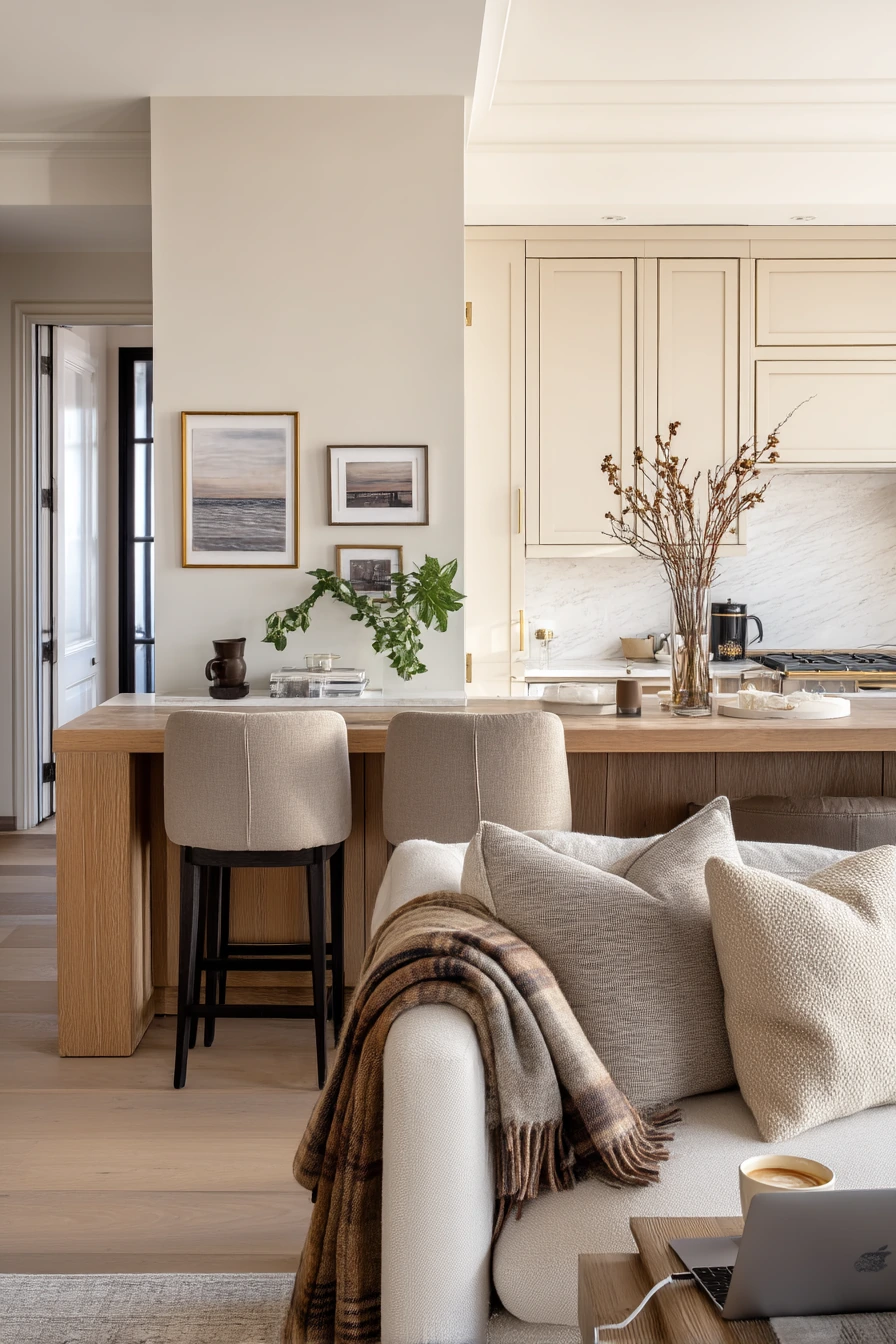 Open Kitchen and Living Room Blend