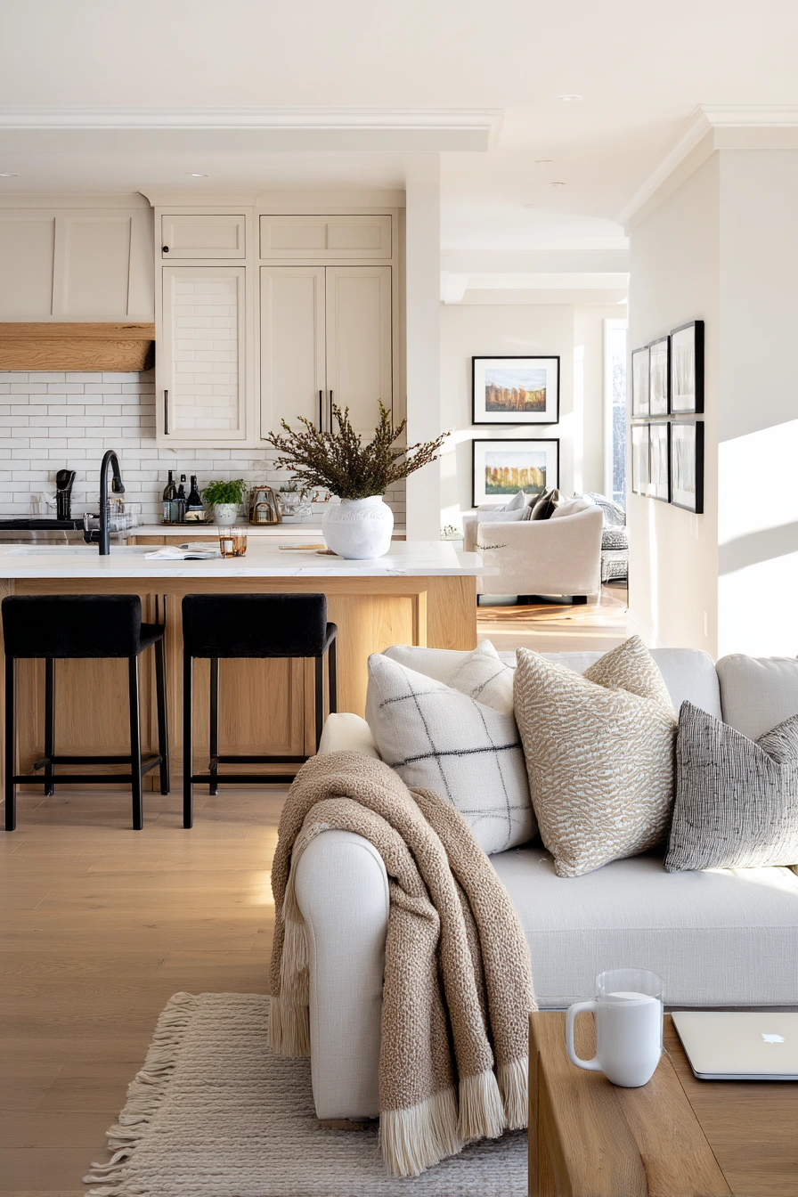 Open Kitchen and Living Room Blend