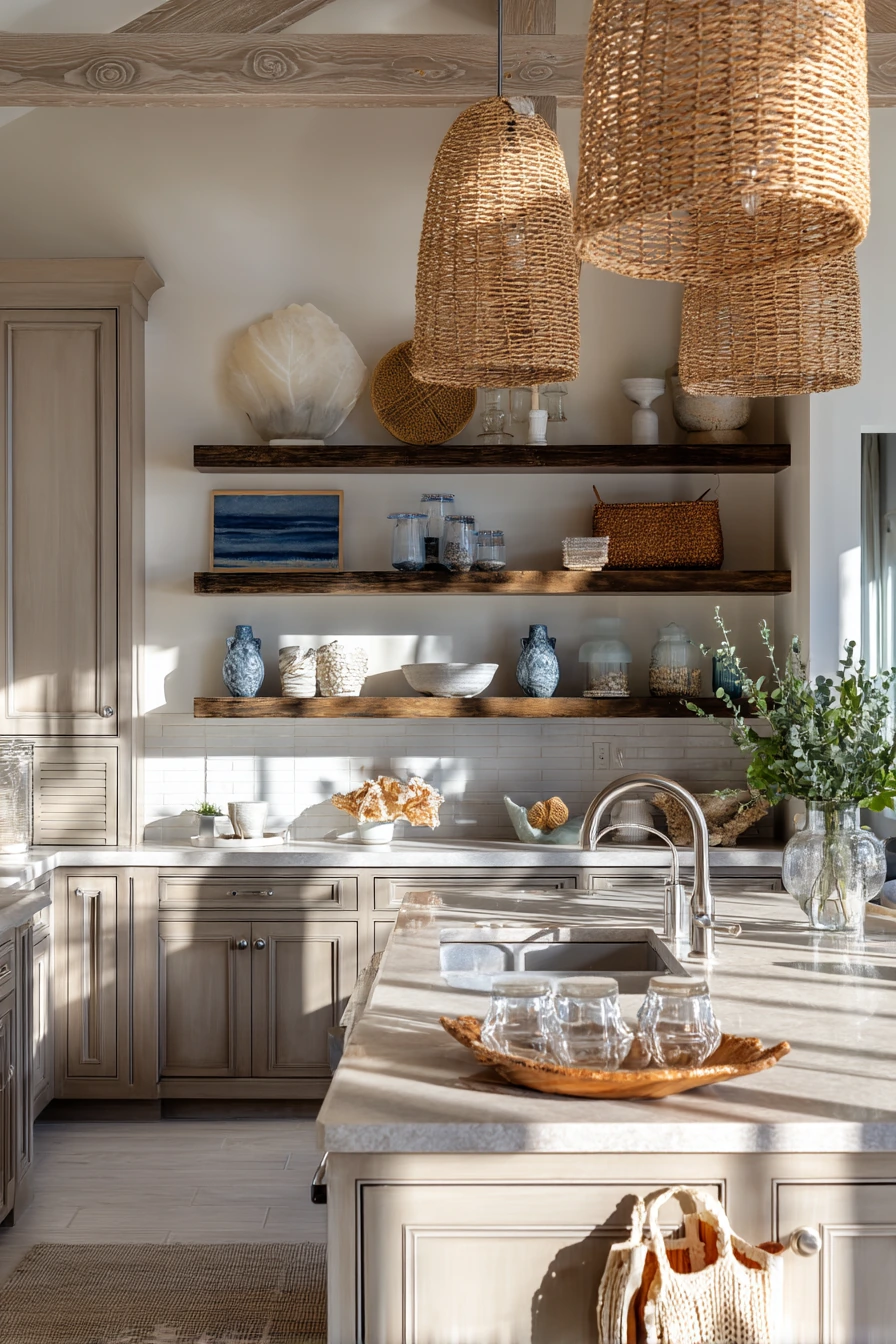 Coastal Transitional Kitchen Morning Scene