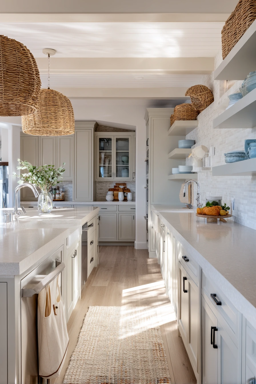 Coastal Transitional Kitchen Morning Scene