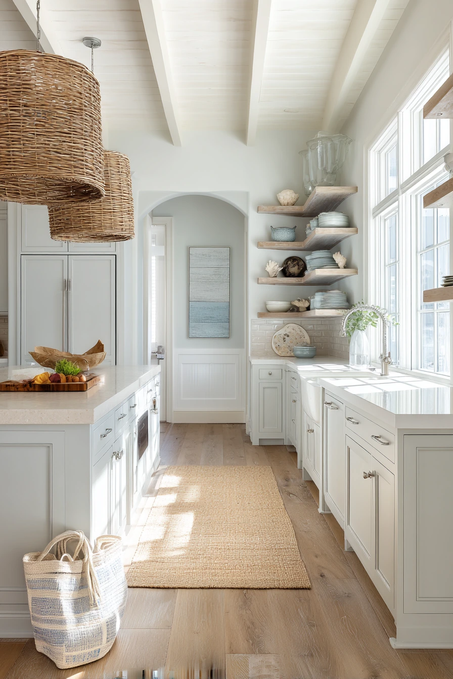 Coastal Transitional Kitchen Morning Scene