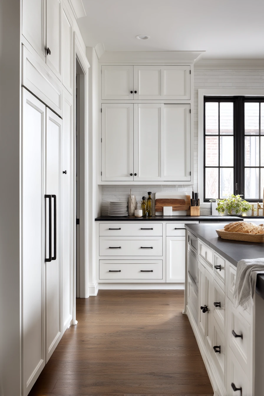 Fresh White Kitchen With Dark Contrast