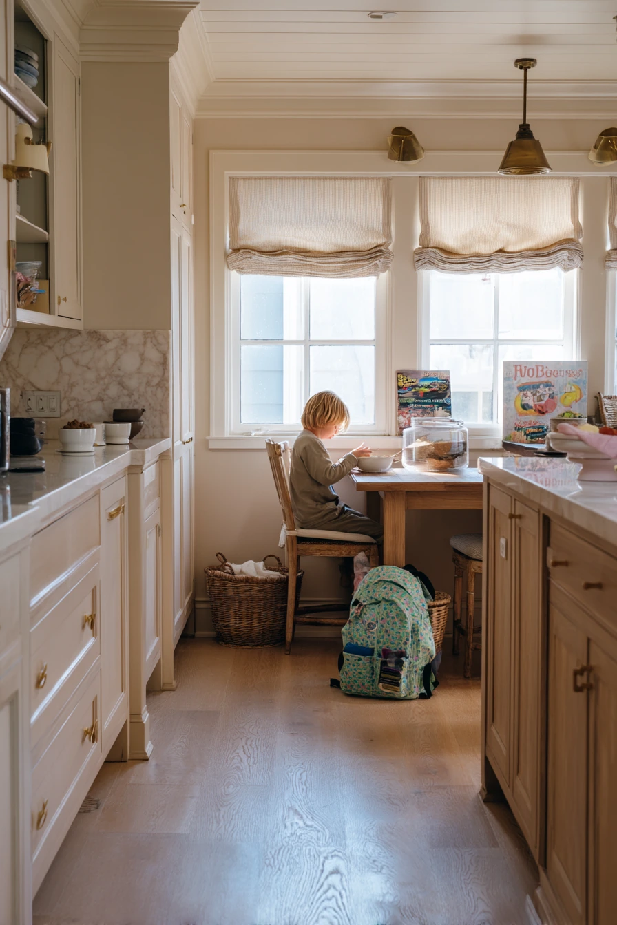 Family Kitchen With Warm Patina