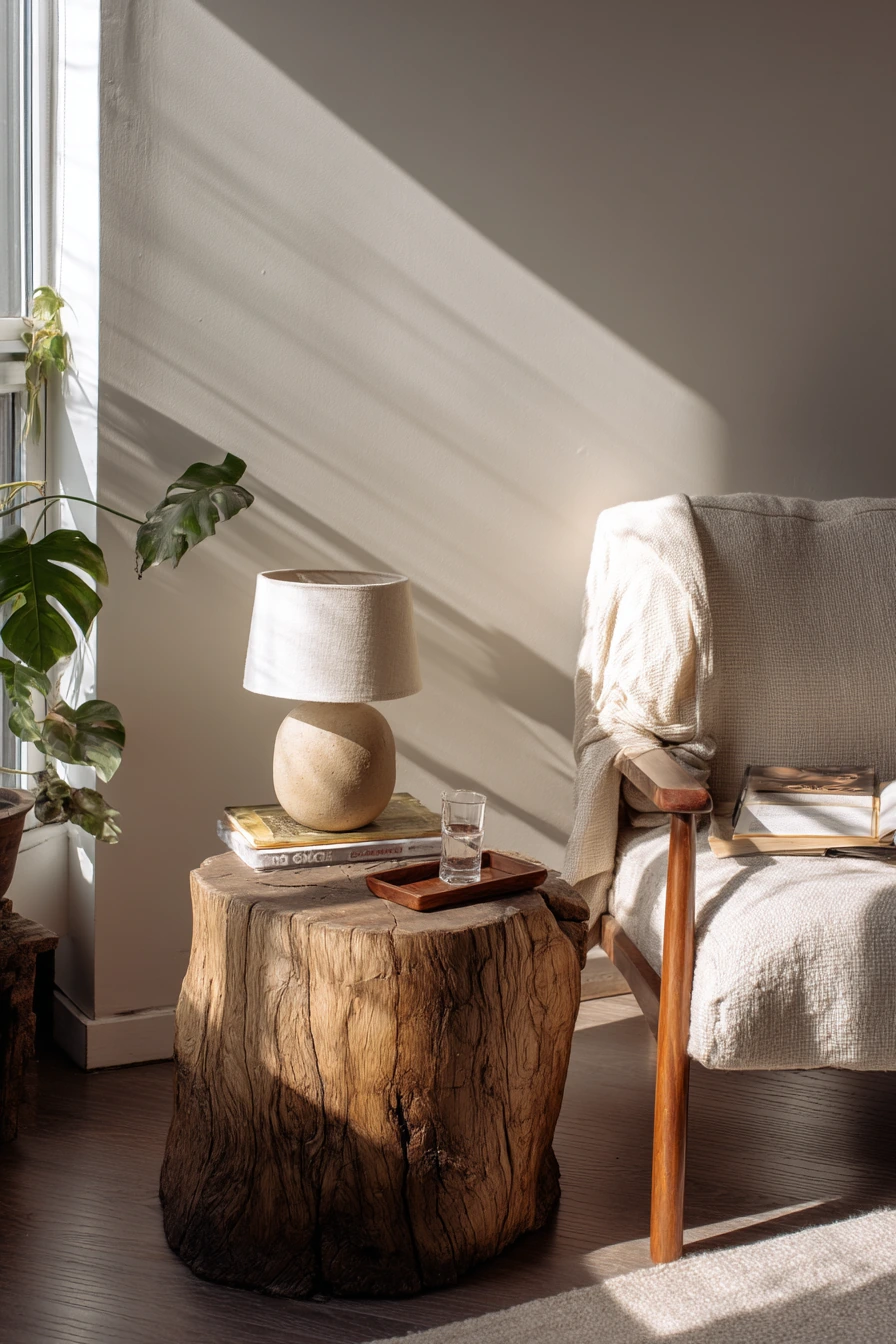 tree stump decorating ideas