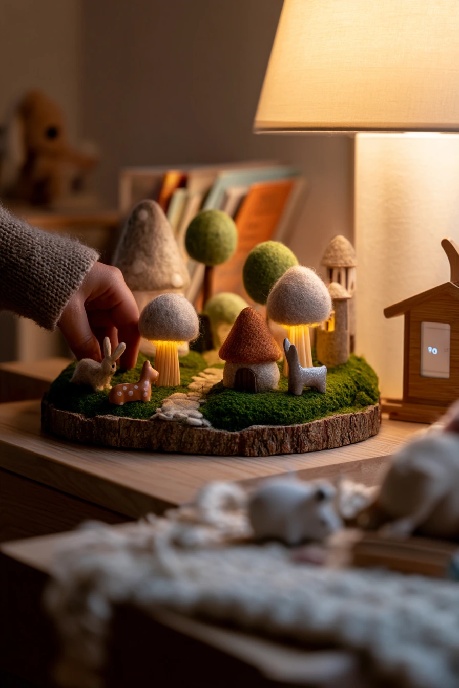 Indoor Tree Stump Fairy Garden for a Nursery Shelf