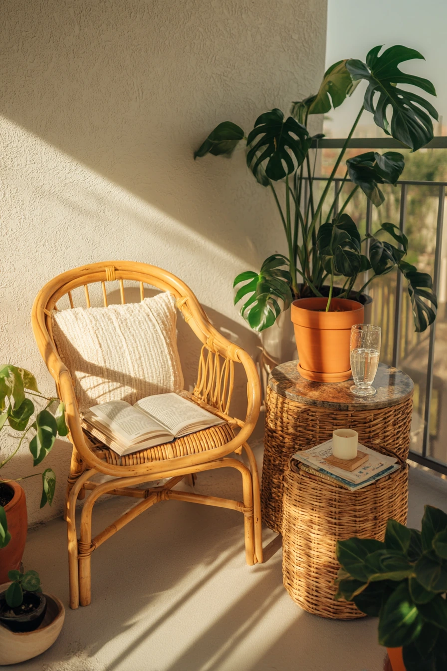 1. Renters’ Tropical Balcony Nook
