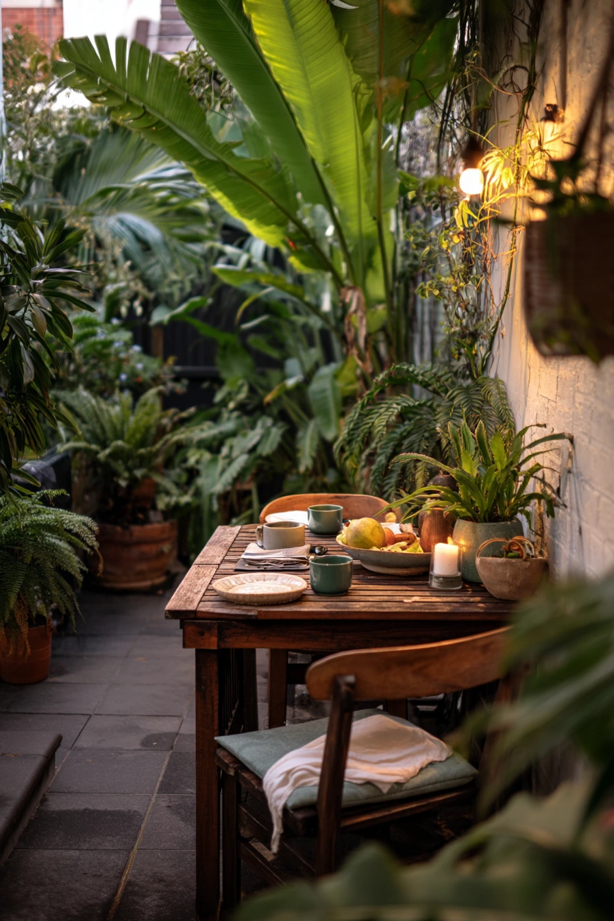 8. Tropical Courtyard Dining Corner