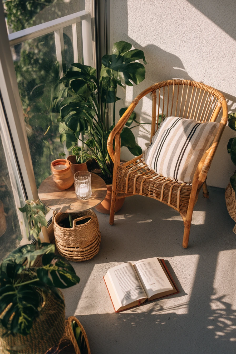1. Renters’ Tropical Balcony Nook