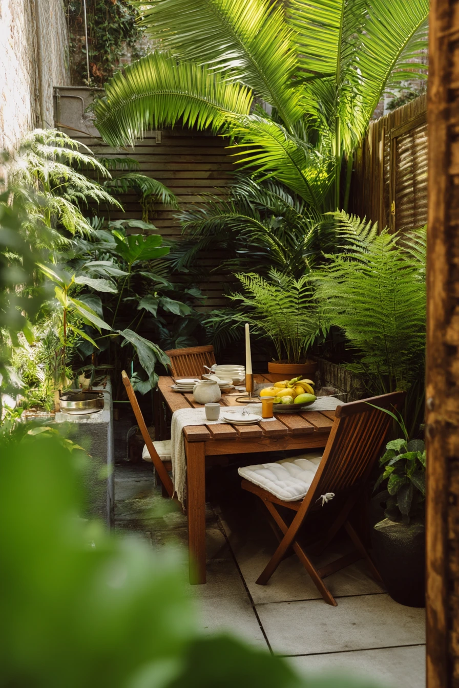 8. Tropical Courtyard Dining Corner