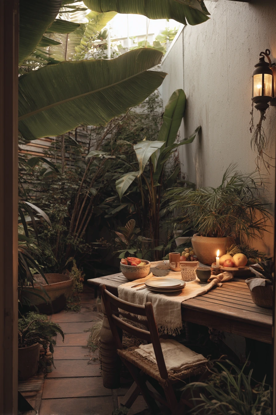 8. Tropical Courtyard Dining Corner