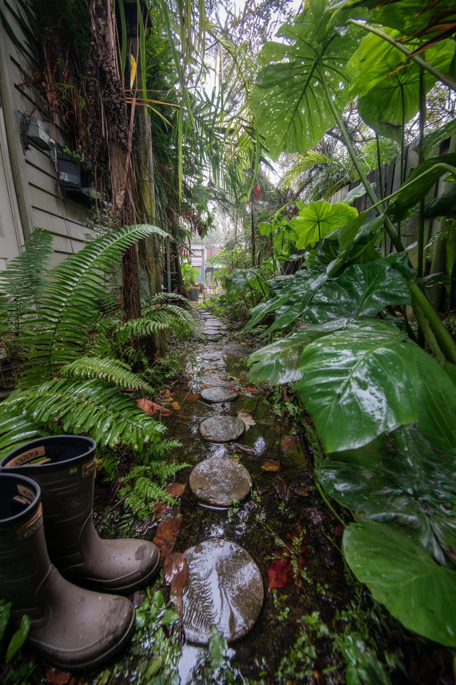 9. Tropical Garden Path After Rain
