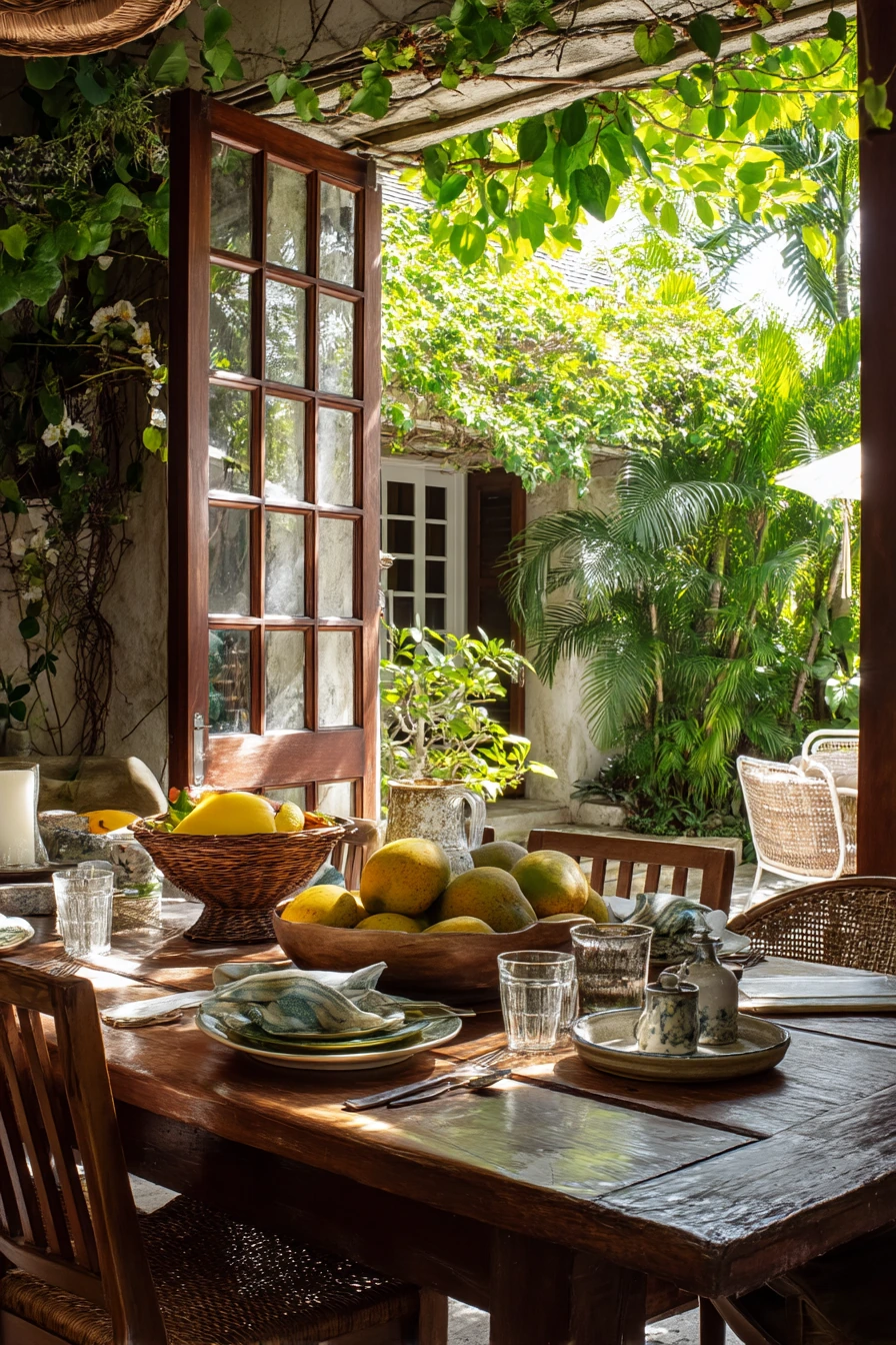 Tropical Dining Patio for Weekend Hosting