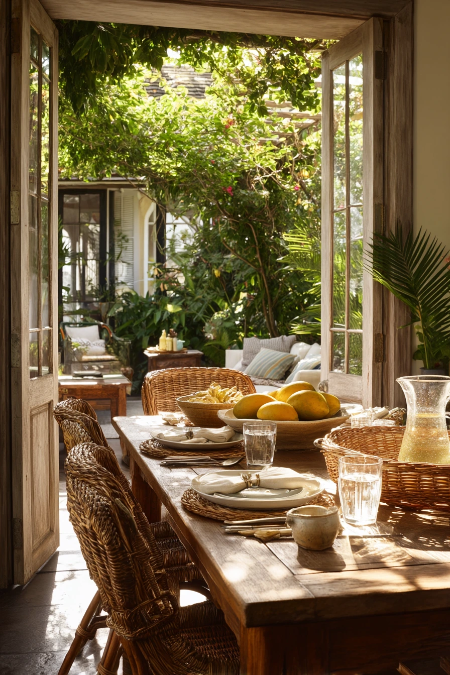Tropical Dining Patio for Weekend Hosting