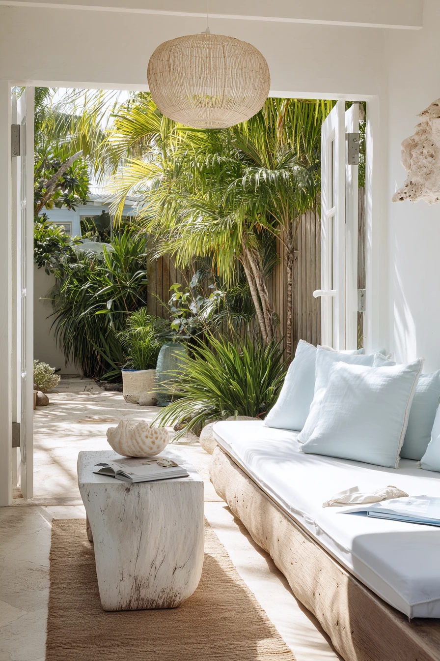 Coastal Tropical Patio with Breezy Textures