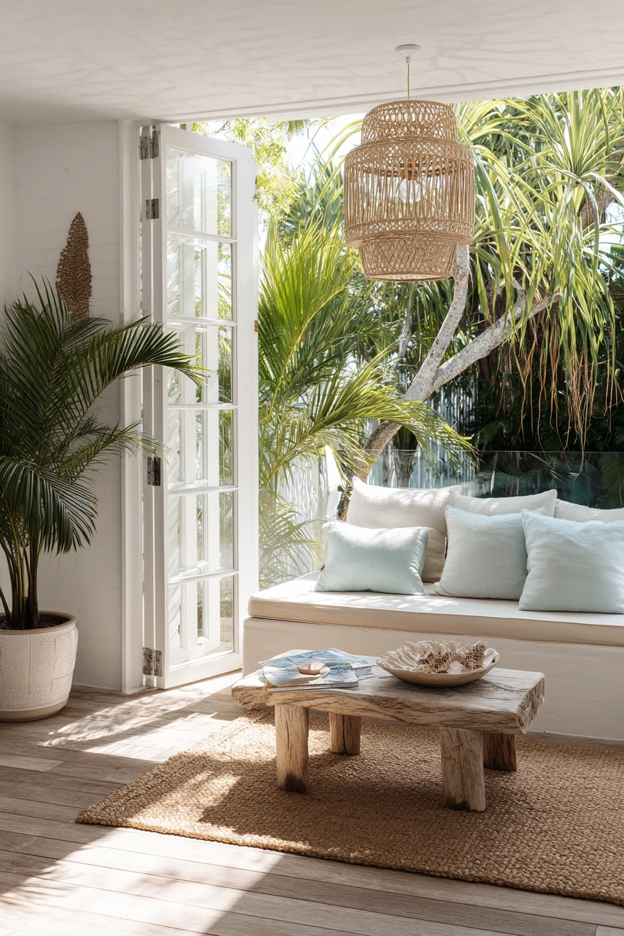 Coastal Tropical Patio with Breezy Textures
