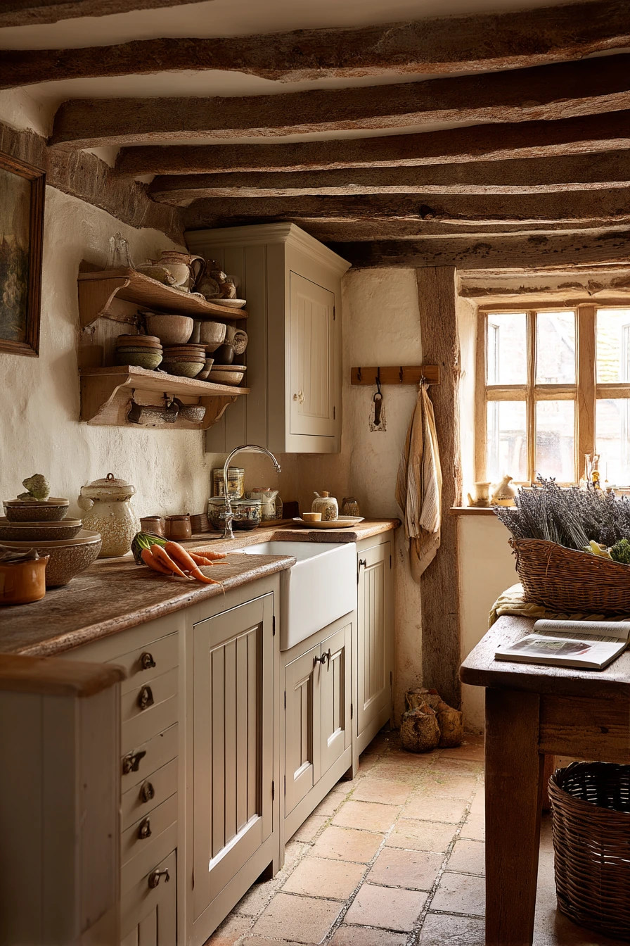 Tudor Cottage Kitchen with Garden Harvest