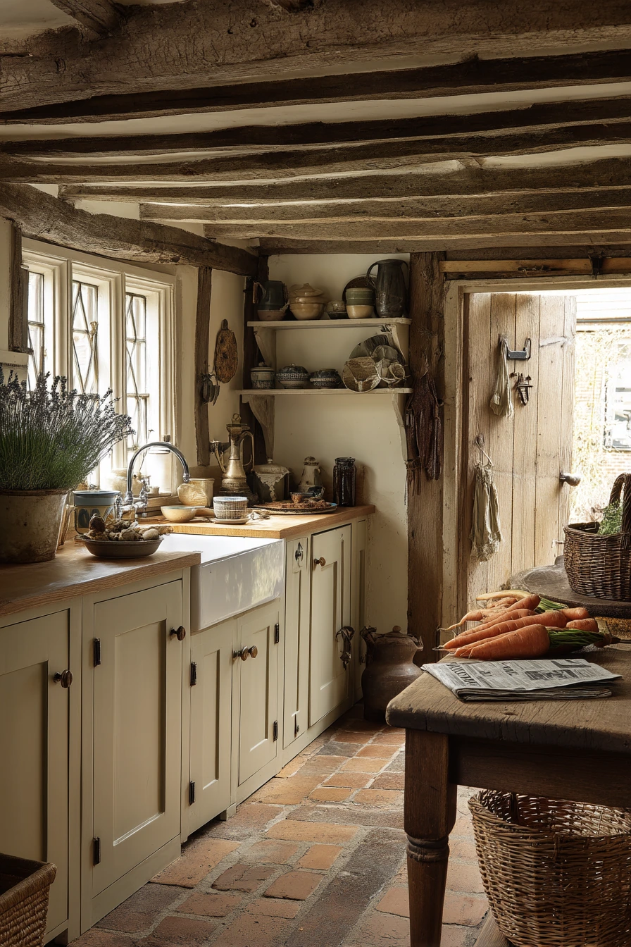 Tudor Cottage Kitchen with Garden Harvest