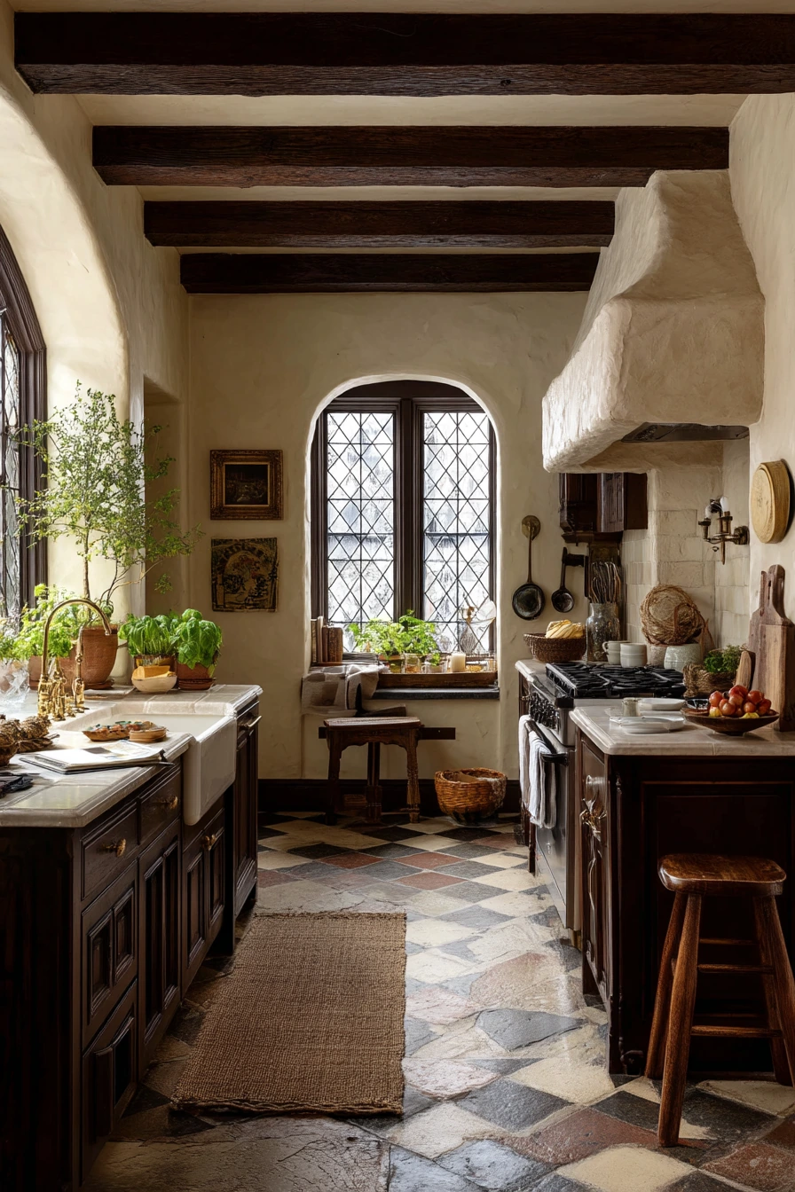 Family Tudor Kitchen with Everyday Warmth