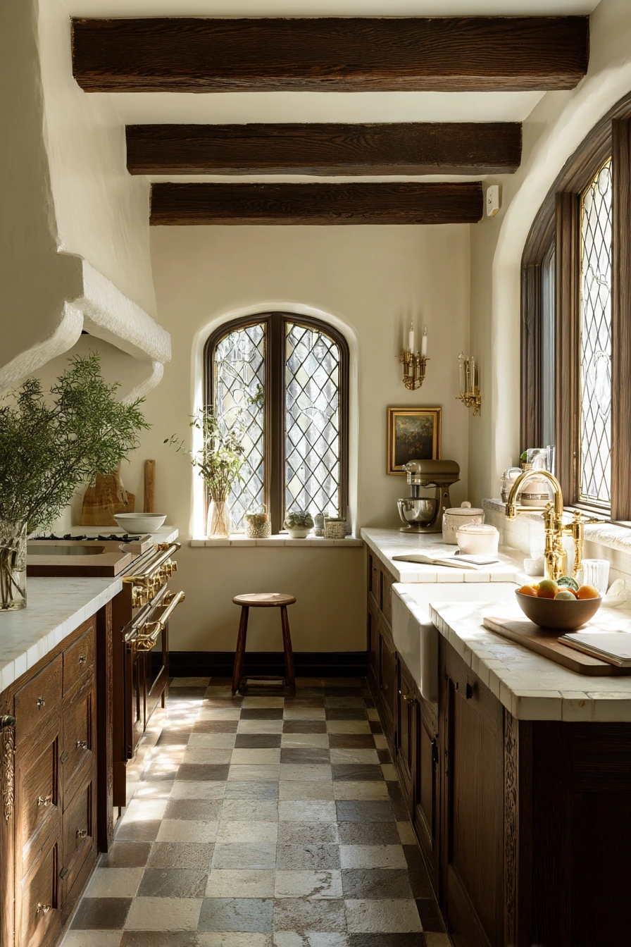 Family Tudor Kitchen with Everyday Warmth