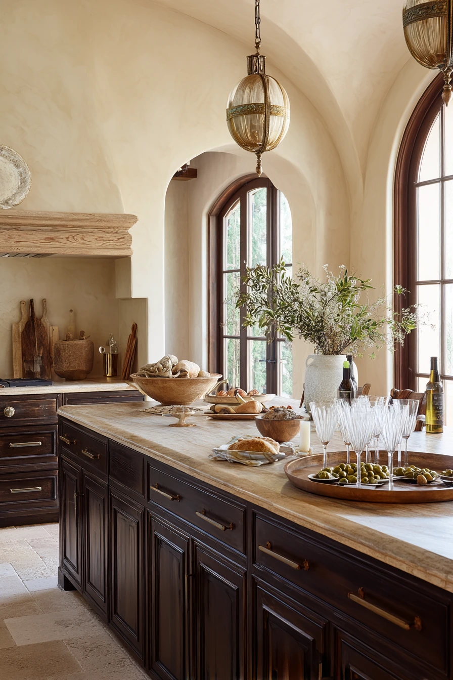 Elegant Tuscan Kitchen with a Hosting Mood