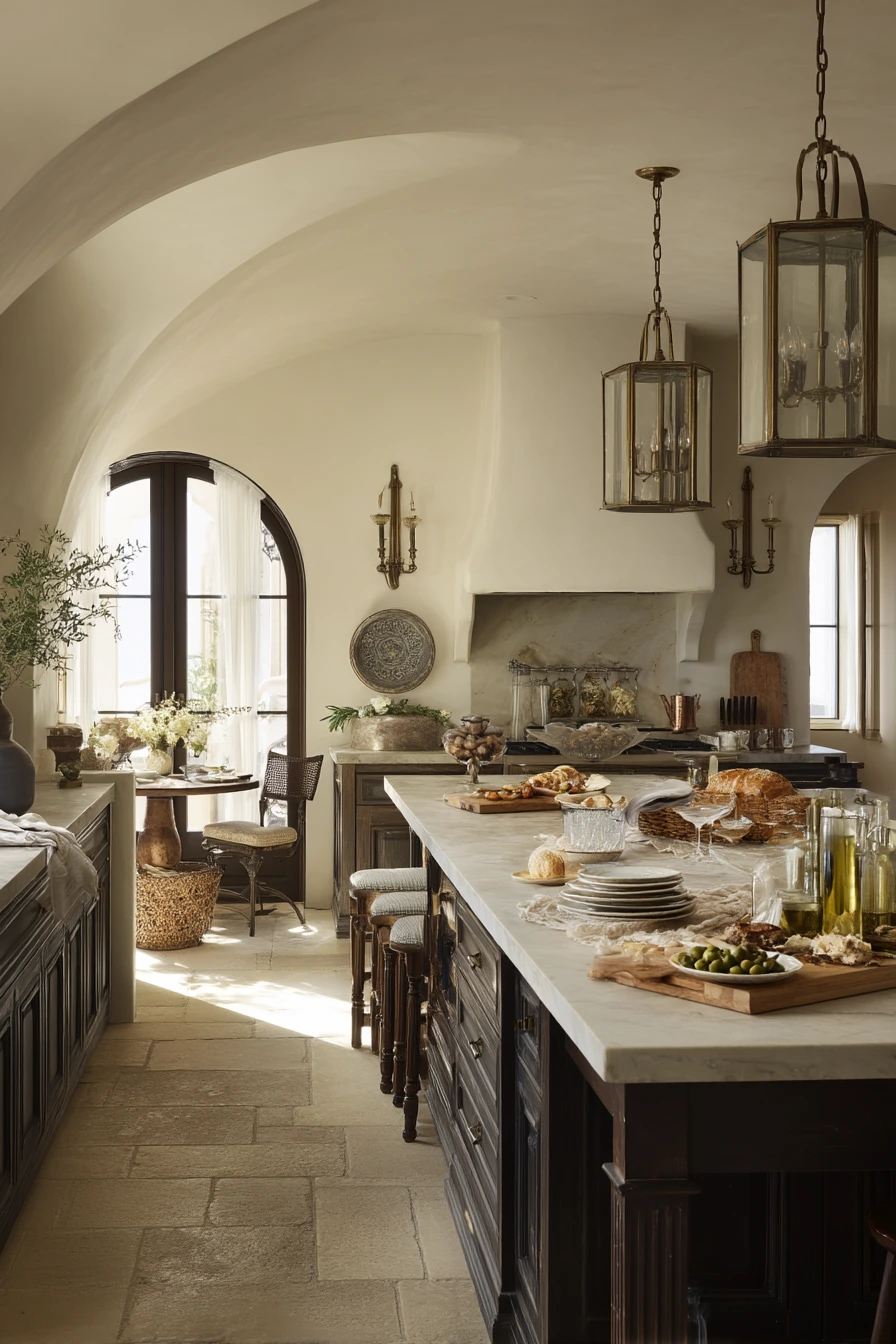 Elegant Tuscan Kitchen with a Hosting Mood